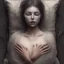 Placeholder: woman sleeping on pillow with spiderwebs on face and mascara running down cheeks, gothic, 8k, high-quality, fine-detail, intricate, sharp, crisp, digital art, detailed matte, illustration, octane render, brian froud, howard lyon, Anne Dittman, Anne Stokes, Lisa Parker, Selina French