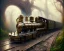 Placeholder: stunning hyperdetailed victorian steampunk steam train; meticulously hyperdetailed victorian engineering :: beautiful natural lighting :: photoillustration hyperrealism :: fantasy mixed media :: by Ian Miller By Android Jones By James Jean digital painting, digital illustration, extreme detail, digital art, 4k, ultra hd