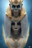 Placeholder: black male African Egyptian alien, cracks in the voodoo head, wicked, diamond eyes, crown, blood, 8k, finely detailed, photo realistic, tiger turquoise skull head gold dragon space alien snow skeleton gold teeth silver crown silver space suit spaceships