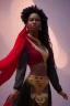 Placeholder: A portrait of a beautiful curvaceous black woman with long black hair, wearing a red scarf, wizard, magical, ethereal, intricate, realistic lighting, soft lighting. Concept art by wlop. Ultra quality 8k. Ultra Realistic