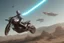 Placeholder: flying motocycle bulma cyberpunk realistic star wars