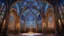 Placeholder: futuristic fantastic symmetrical cathedral internal view, year 2080, night, beautiful, colorful, totally symmetrical design, style William Morris, English arts-and-crafts movement, innovative architecture, award-winning photograph, awesome, serene, inspiring, spiritual, impressive, Cinematic lighting, Epic composition, Photorealism, Very high detail, Unreal Engine, Octane render, HDR