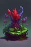 Placeholder: zehirli bitki, mor ve kırmızı renklerde, epik sıra dışı görünümlü bir bitki,artstation,zelda oyunu tarzında