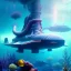 Placeholder: fullbody Drawing of 'Ultra Futuristic style concept Submarine'intricate detail,by andrea bonelli,Kilian Eng,Ohrai,underwater,three quarters view, Futuristic Submarine Octopus design study, toned colors,16k