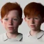 Placeholder: short redheaded boy/kid with a long face and freckles, realistic, 8k,