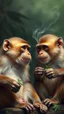 Placeholder: Two monkeys smoking weed and getting high