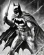 Placeholder: I draw black and white manga of Batman as a JEDI from Star Wars, meticulous etching and shading techniques, hyper-detailed illustration. Batman is in dynamic motion preparing for a powerful move. Intricate lines and textures enhance the depth and realism of the drawing, showing the artist's skill and creativity