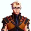 Placeholder: blond man samurai with cyber body and braid