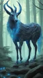 Placeholder: Dark forest, fantasy forest, gazelle with blue Crystal horns , intricate details, highly detailed in dreamshaper finetuned model with dynamic art style witg