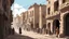 Placeholder: People, Street, Stone Building, Old city, Diyarbakır, دیاربکر، Vector, Illustration, Digital Painting, Turkey, 1930 AD, flat color,