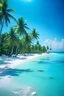 Placeholder: delightful summer day at the Maldives beach, coconut palms swayed gently in the warm breeze as the crystal-clear blue sea sparkled under the radiant sun