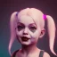 Placeholder: Cute baby character harley quinn, photo realistic, unreal engine, cinematic lighting 8k --v 4