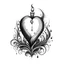 Placeholder: black and white illustration candle heart