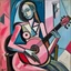 Placeholder: picasso Neoclassicism pink woman and guitar