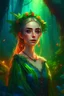 Placeholder: lightly dressed fantasy elf of the forest girl elegant, colorful, bright, intricate, 8k, portrait, very attractive, dynamic lighting, wallpaper, colourful, bright colors, cinematic postprocessing, digital painting, fantasy, Tolkien, pixel art, green tones