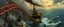 Placeholder: master oil painting by Rembrandt, roller coaster with some bad ass power off shore oil platform cyber punk people experiencing gravity at its worst