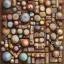 Placeholder: Wood, pastel colors, crepusculare, monde, stone cold, spirale, eye olive, brown, yelow, white, red, cubes, cups, abstract art,creme,star