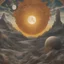 Placeholder: Apocalypse, sun and moon, Max Ernst style, sharp focus, 8k, 3d, very detailed, very colorful, ornate, grim, fine art, 35mm, F/2.8, insanely detailed and intricate