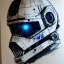 Placeholder: photorealistic at-at pilot helmet with weathered painting , illustration on coarse canvas by <agnes cecile> and <Yoji Shinkawa>, ornate and intricate details , soft smooth lighting, ultra detailed concept art,