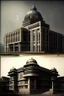 Placeholder: Architectural style for building of India's Intelligence Bureau , make it visibly military and intelligence style at the same time similar to Indian Architecture, use darker colors, make it wider and not much taller