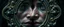 Placeholder: close up portrait of a voodoo transhumanism witchcraft inside double mirror