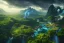 Placeholder: Art by Dylan cole, Avatar concept art, pandora, landscape, ultra-wide angle, ultra realistic, 8 k uhd, art station, volumetric lighting, aerial view, beautiful, sharp focus, ultra detailed, concept art, studio quality