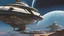 Placeholder: persian style,A spaceship docked at an alien space station, in the style of John Berkey and Gerald Brommell, scifi art. --v 6. 0 --ar 51:64