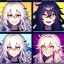 Placeholder: Clear focus, 8k, beautiful lighting, vibrant colors, girl, white long hair, vibrant golden eyes, messy hair, hair in between the eyes, laughing, angry,