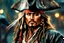 Placeholder: Jack Sparrow in 8k anime realistic drawing style, pirate custom, close picture, rain, neon, intricate details, highly detailed, high details, detailed portrait, masterpiece,ultra detailed, ultra quality