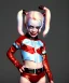 Placeholder: Harley quinn toddler, full body, soft skin, dramatic lighting, hyper realistic