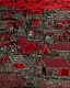 Placeholder: A dark red Transylvanian village near a graveyard painted by Keith Haring