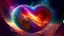 Placeholder: in the distance a colorful intricate HEART shaped planet similar to earth in a brig ażht nebula. Large Word "KASIA". sparkles. Cinematic lighting,vast distances, swirl. fairies. magical DARKNESS. SHARP. EXTREME DEPTH. jellyfish