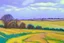 Placeholder: Leicestershire landscape, style of Peter wilemanpastel colours