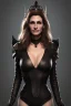 Placeholder: Julia Roberts as evil queen in black leather, leather, busty, cleavage, angry, rage, stern look. character design by cory loftis, fenghua zhong, ryohei hase, ismail inceoglu and ruan jia. unreal engine 5, artistic lighting, highly detailed, photorealistic, fantasy