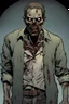 Placeholder: zombie, portrait, comic book, full body, standing, mean,