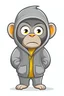 Placeholder: Cartoon side image (emoji) of a monkey wearing a jacket a gray hoodie