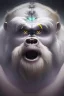 Placeholder: painting, portrait of a beautiful Yeti with cyborg eyes, 8k, highly detailed high quality