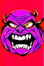 Placeholder: with title(HEAD FUKED SO MUCH BRO), monster more angry and more 90s style, angry fast, extreme, wild, so so angry, red and purple background with 90s style slashes