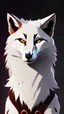 Placeholder: feral, White fur, Werewolf, Red eyes, character, full body portrait, expert, insanely detailed, 4k resolution, cinematic smooth, intricate detail, fluffy, award wining portrait, fox, anthropomorphic fox, werefox, male