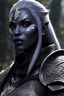 Placeholder: Drow warrior, dnd pc art , coal-grey skin, 8k, 3d cgi, unreal engine 6, cinematic background, ultra detailed, hyperrealism