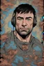 Placeholder: joe rogan with anime face and blue eyes and big leps