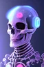 Placeholder: Futuristic Neon crystal skeleton samurai smoke