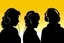 Placeholder: Silhouette of three people wearing headphones