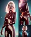 Placeholder: retro sci-fi portrait image from 1980, supermarket parking explosions, fire, scared people, blonde woman walking, sweet Kate moss face, tight latex suit, soft color, highly detailed, unreal engine 5, ray tracing, RTX, lumen lighting, ultra detail, volumetric lighting, 3d, finely drawn, high definition, high resolution.