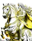 Placeholder: Alexander the Great on his horse fine intricate hyper-detailed vector art yellow cream silver and white full body 8k artwork