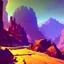 Placeholder: FROM THE PLAYER,stylized,canyon,dungeons map,post apocalyptic,AI,futuristic,roboquest,4k,details stylized,boss enermy,rogulikes