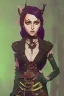 Placeholder: steampunk elf in a neon dystopian forest