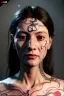 Placeholder: Ultra Realistic image, 38 years old Spanish woman, portrait, small complexion, natural small busty, traditional Japanese tattoo, jakuza style, vibrant color, highly detailed, art stations, concept art, smooth, unreal engine 5, god rays, ray tracing, RTX, lumen lighting, ultra detail, volumetric lighting.