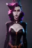 Placeholder: Jennifer Cooldge as evil queen in black leather, leather, busty, cleavage, angry, stern look. character design by cory loftis, fenghua zhong, ryohei hase, ismail inceoglu and ruan jia. unreal engine 5, artistic lighting, highly detailed, photorealistic, fantasy