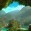 Placeholder: A verdant canyon bustling with life